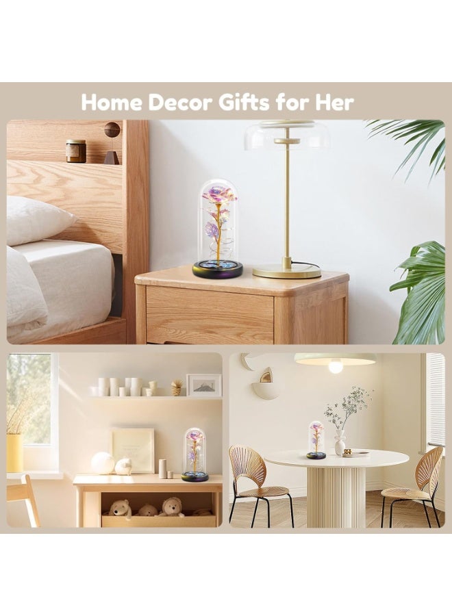 Preserved Forever Valentines Day Flower Gifts for Her, Glass Light Up Rose Gifts for Women Mom Grandma Girlfriend Wife Sister, Valentines Mothers Day Christmas Birthday Womens Gift (Colorful) - Image 5